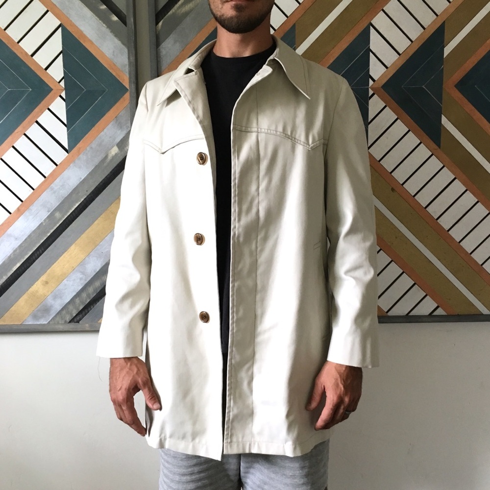 London Fog Canvas Cotton Button Trench Jacket 38 R